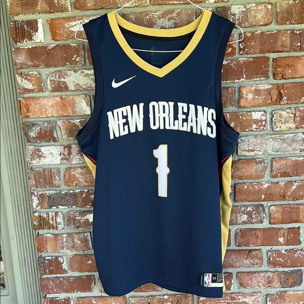 Nike Blue & Gold New Orleans Pelicans Basketball Jersey Size XL - Picture 1 of 6